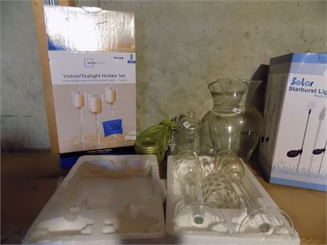 Votive Tealight Holder, Glassware, Solor Lights