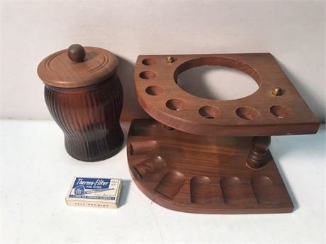 Tobacco Pipe Rack with Humidor