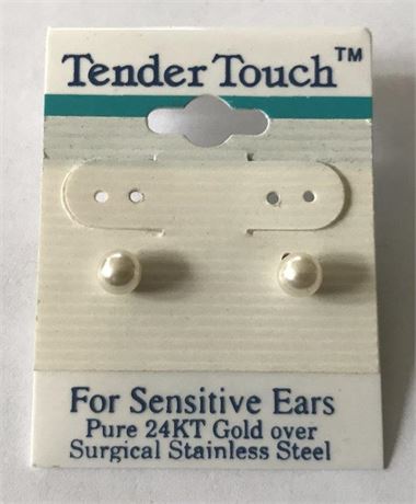 Earrings Labeled Pure 24KT Gold over Surgical Stainless Steel