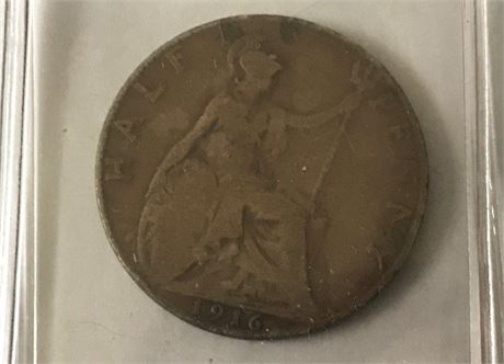 1916 U.K. Half Penny
