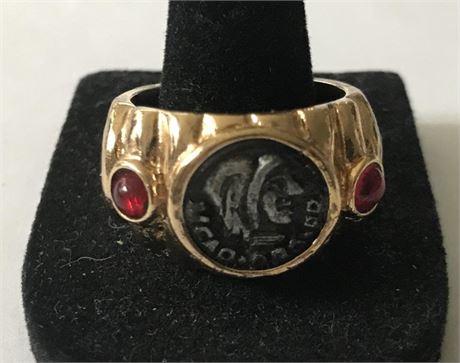 Stamped 18K G.E. Size 9 Ring