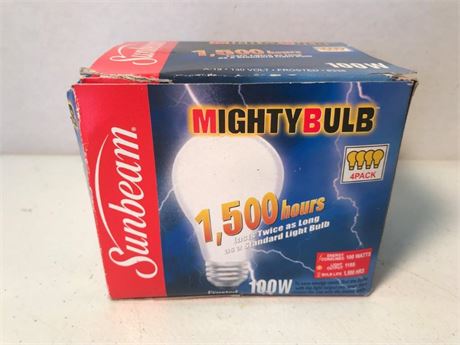 Sunbeam 4 Pack 100W Light Bulbs