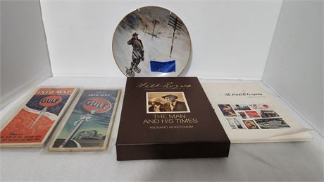 Collector Plate & Coca Cola Bank & Maps