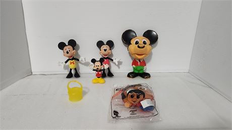Lot Of Mickey Mouse Toys .Large pull Toy still works.
