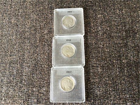 1915, 1916, 1917, Buffalo Nickels