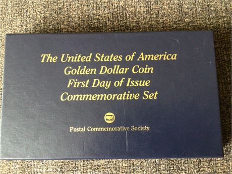 2000 Golden Plated Dollar Coin First Day of Issued Commemorative Set