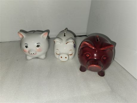 Lot Of 3 Piggy Banks