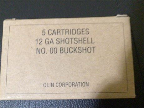 12 Guage NO. OO Buck Shot Ammunition Box of 5 Rounds