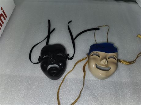Small Ceramic Face Orniments