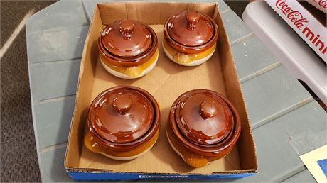 Lot Of 4 Bean Pots