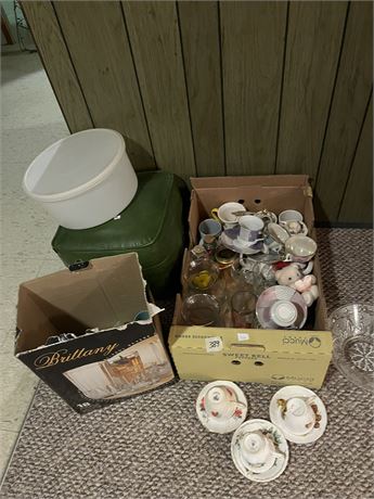 Glassware, Tea Cups, Misc Lot
