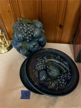 Collectible Blue Fruit Dish Set