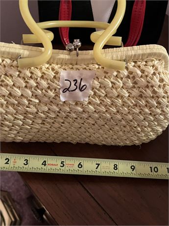 Vintage Woven Hand Bag, Yellow Babette