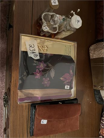 Collectible Perfume Bottles, Scarf, Wallets