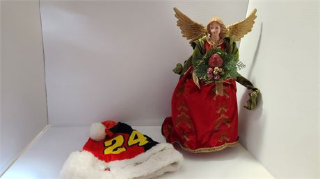 Angel & Nascar Santa Hat