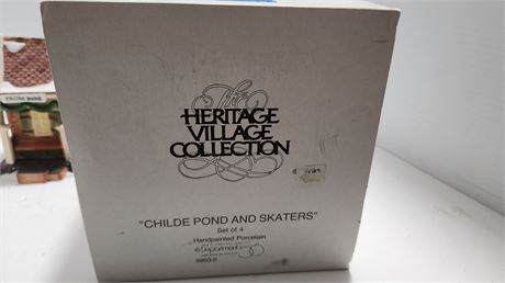 Dept,56 Heritage Village Collection. Childe Pond And Skaters.