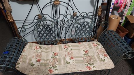 Wrought Iron Bench With Cushion