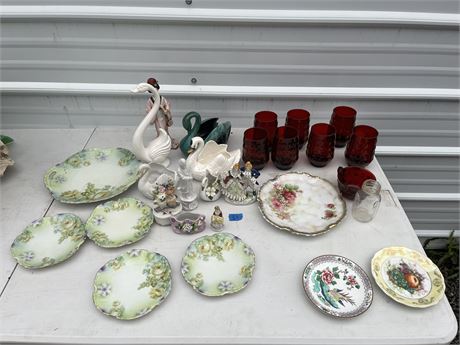 Red Glass, Plates, Collectible Figurines