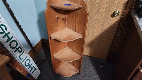 Corner Wood Shelf. 3 1/2 Feet Tall