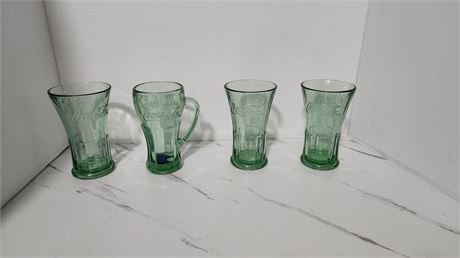 4 Vintage Coke Glasses