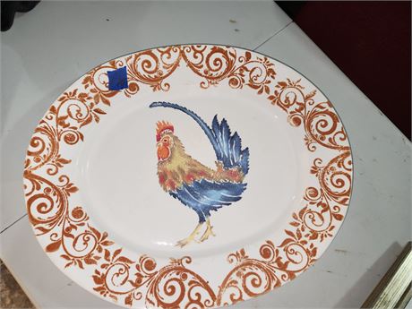 Large Rooster serving tray