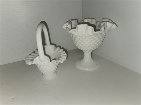 Hobnail Milk Glass