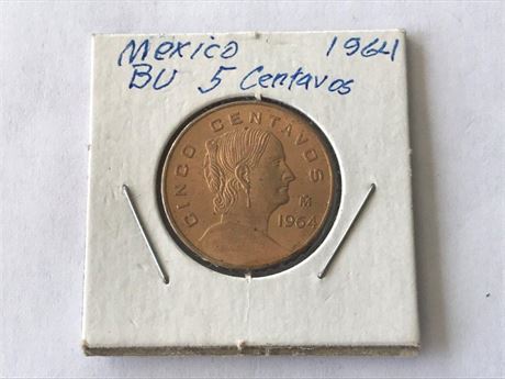 1964 Mexico 5 Centavos Coin