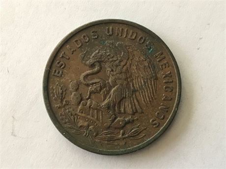 1967 Mexico 20 Centavos Coin