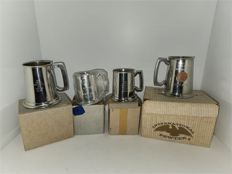 4 Pewter Tankards