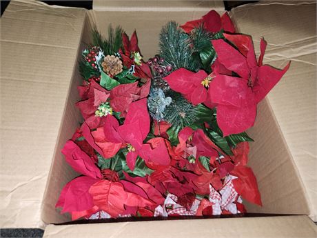 Box Of Holiday Flower Stems For Decorating Or Crafts