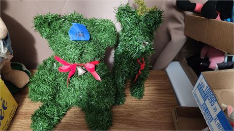 Christmas Garland wrapped Bear & Reindeer Decorations
