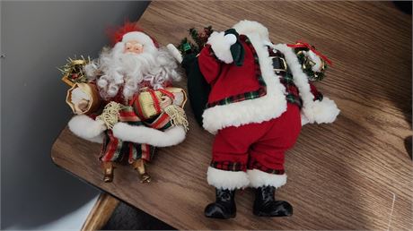 2 Vintage Small Ceramic Face And Hands Santa Claus 1 Is New From Dillards