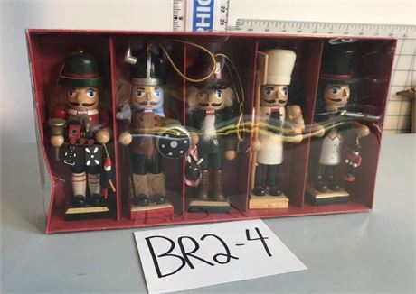 5 Holiday Living Wooden Nutcracker Ornaments