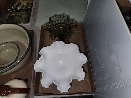 2 Unmarked Glass candy Dishes