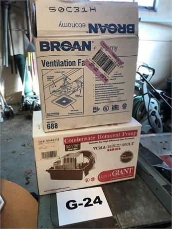 Ventilation Fan & Condensate Removal Pump