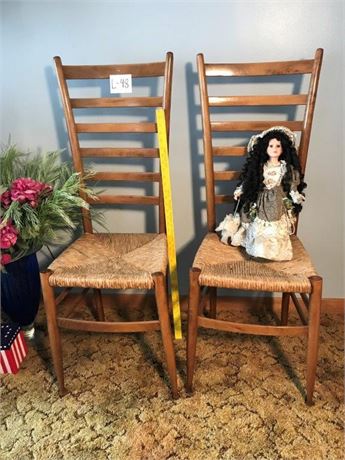 2 Chairs with Misc. Doll