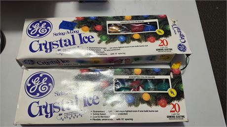 Lot Of 2 Vintage GE String- A- Long Crystal Ice Lights