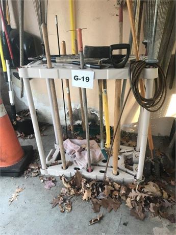 Yard Tool Holder & Content