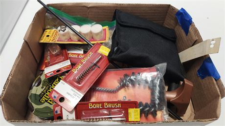 Lot Of Gun Cleaning Brushes and Supplies