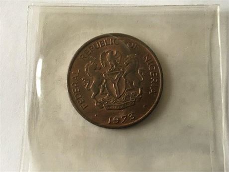 1973 Nigeria 1 Koba Coin