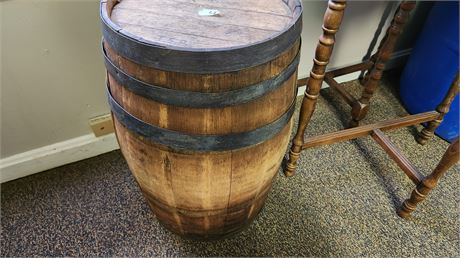 Small Vintage Wood Barrel