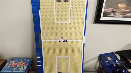 Lego Style Basketball Court With Players
