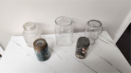 Lot Of Jars & Buttons