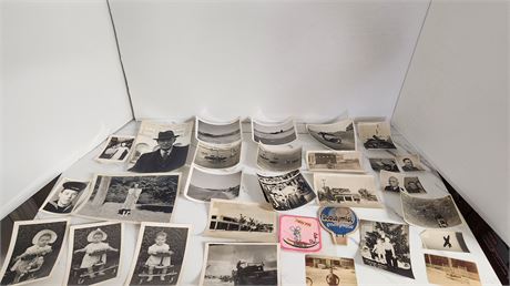 Large Lot Of Vintage Photos & Patches