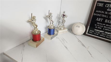 Lot Of Baseball Trophies
