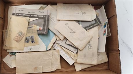 Lot Of stamps From Around The world & Cigar Box