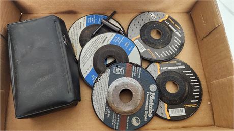 Grinding Disk & Vintage Hypodermic Needle Set.   For Display Only.