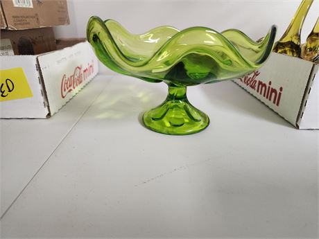 Green Viking Pedestal Bowl