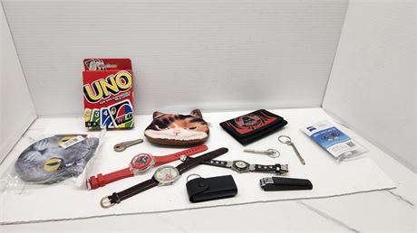 Uno Deck & watches & Misc. Items
