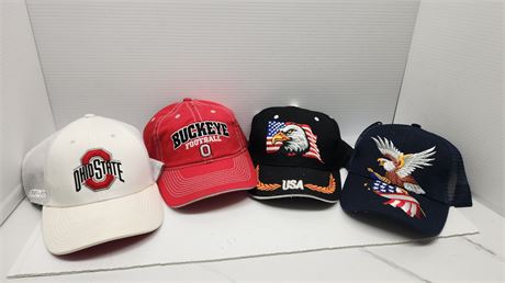 Lot Of 4 Baseball Caps